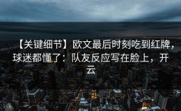 【关键细节】欧文最后时刻吃到红牌，球迷都懂了：队友反应写在脸上，开云